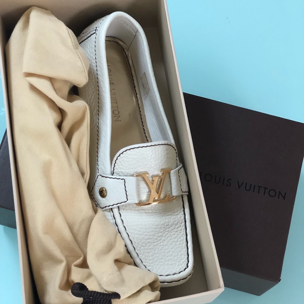 Louis Vuitton Montecarlo white loafer shoes